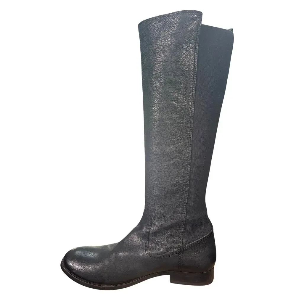 Frye Women’s Molly Gore Black Leather Riding Boopt Size US 10 B